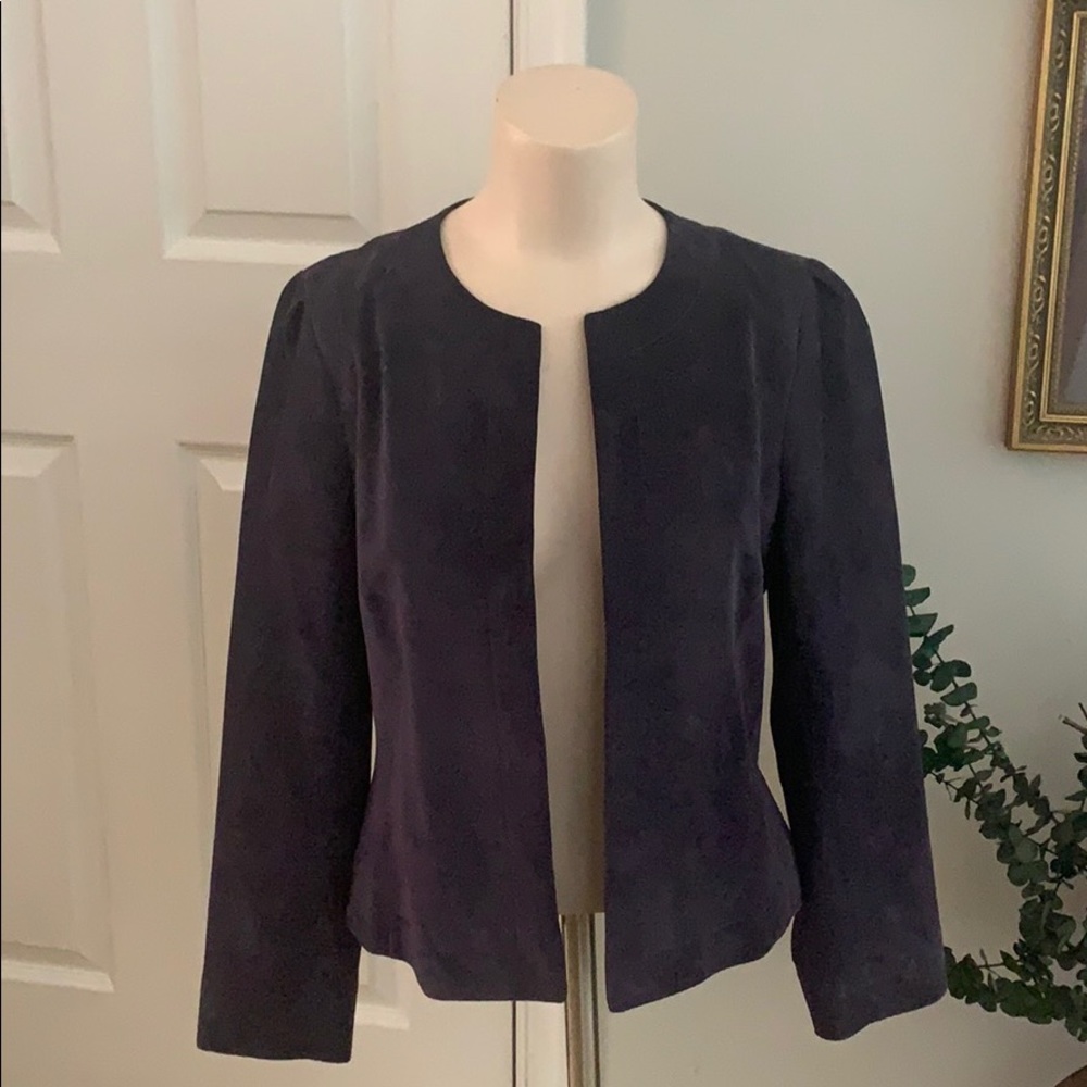 Purple suede blazer jacket